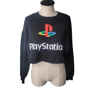 Playstation Long Sleeve Cropped Sweatshirt  Size Large